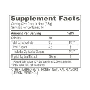 Zarbee's Naturals 96 Honey Cough Soothers + Mucus With Ivy Leaf Extract, Lemon Menthol Flavor