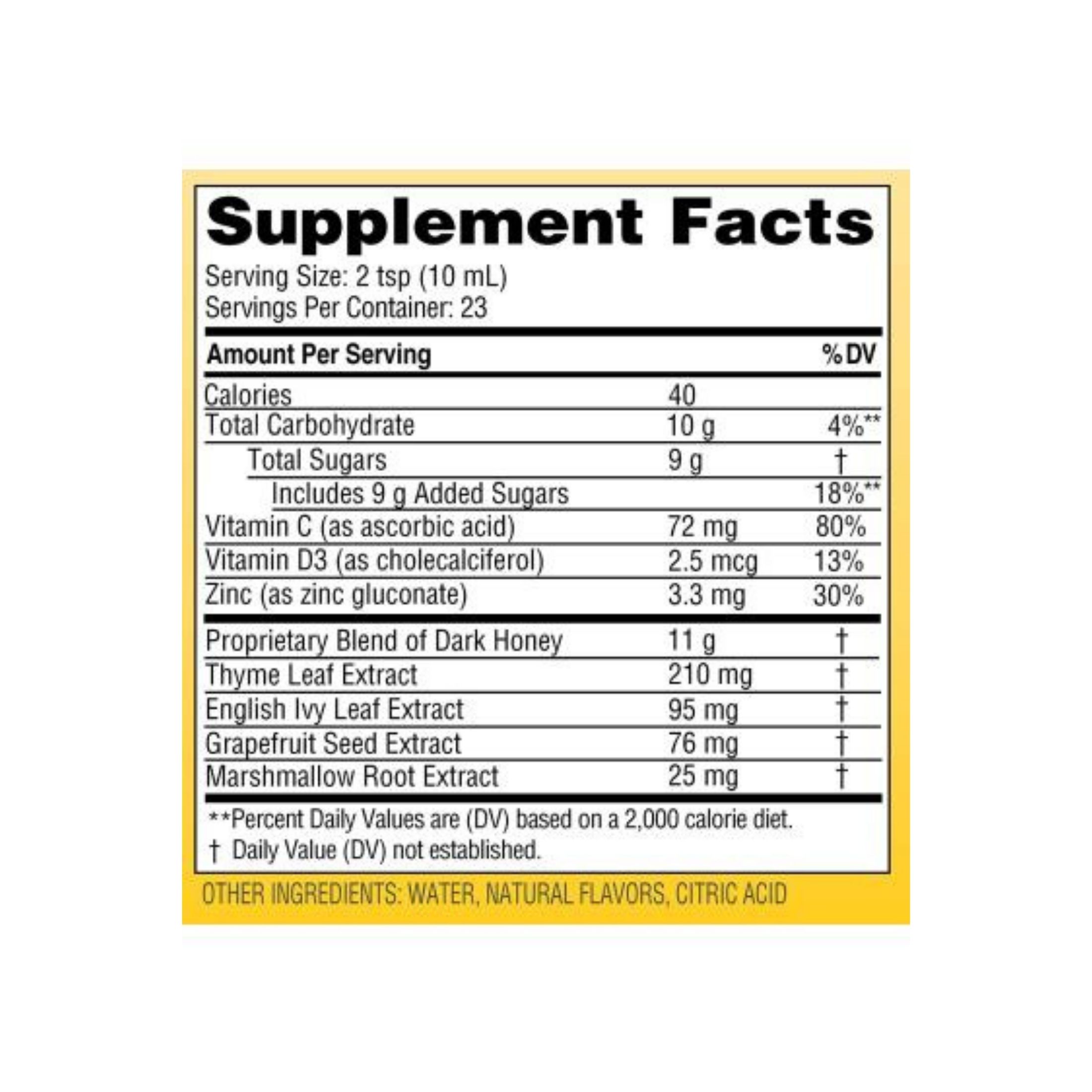 Zarbee's Naturals Natural Honey Lemon Flavor Cough Syrup Mucus 8 Fl Oz Bottle