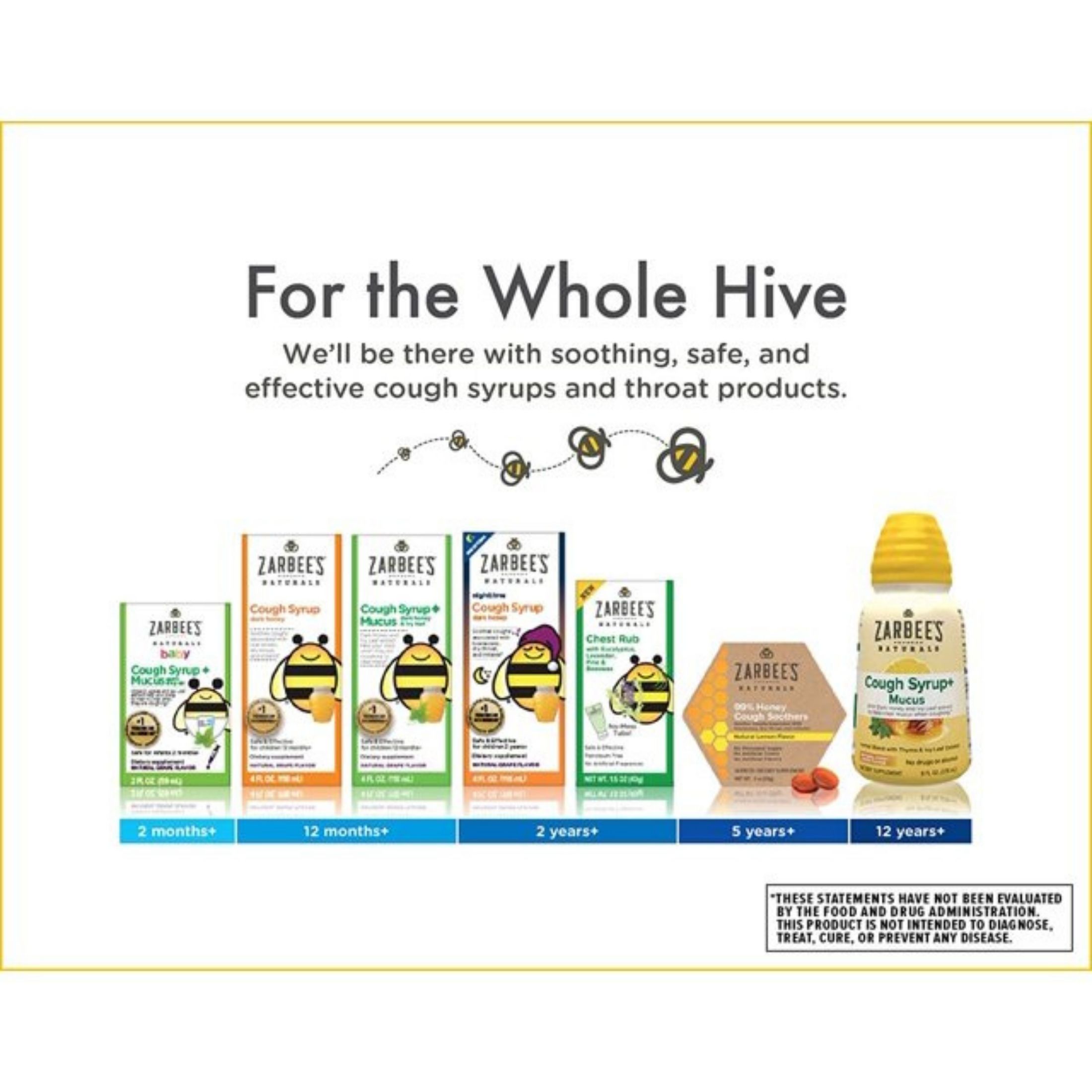 Zarbee's Naturals Nighttime Cough Syrup + Mucus Natural Honey Lemon Flavor, 8 Oz