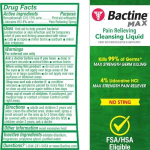 Bactine Max Cleansing Spray, Pain Relieving, 5 Fluid Ounce