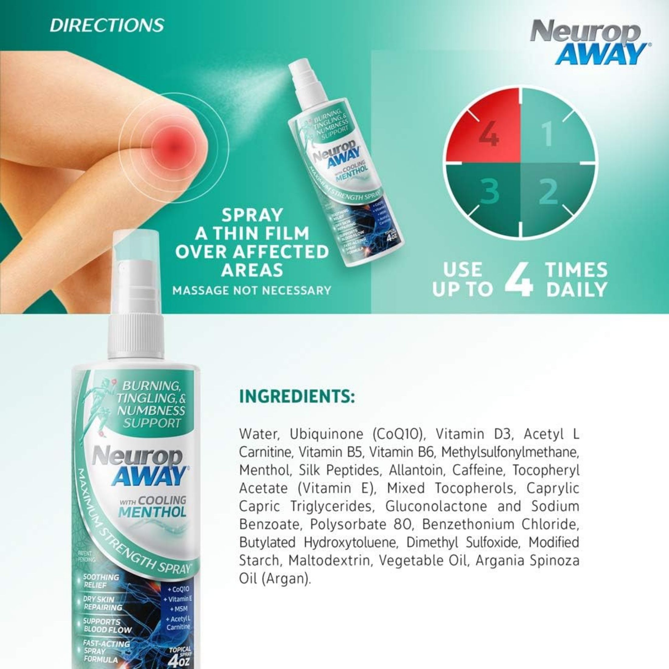 NeuropAWAY VasoCorp Pain Relief Spray