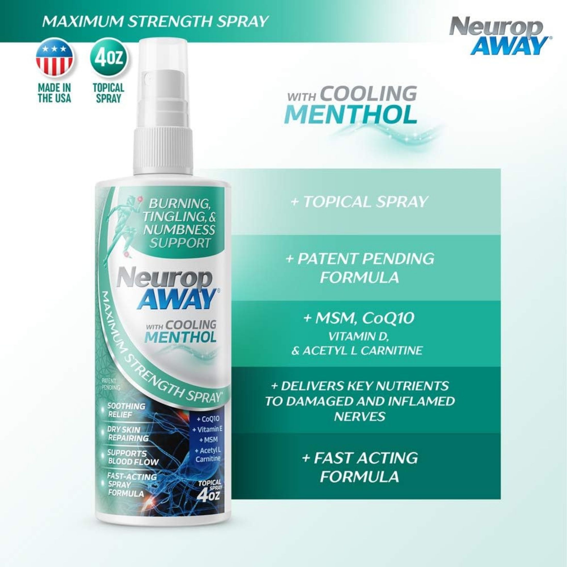 NeuropAWAY VasoCorp Pain Relief Spray