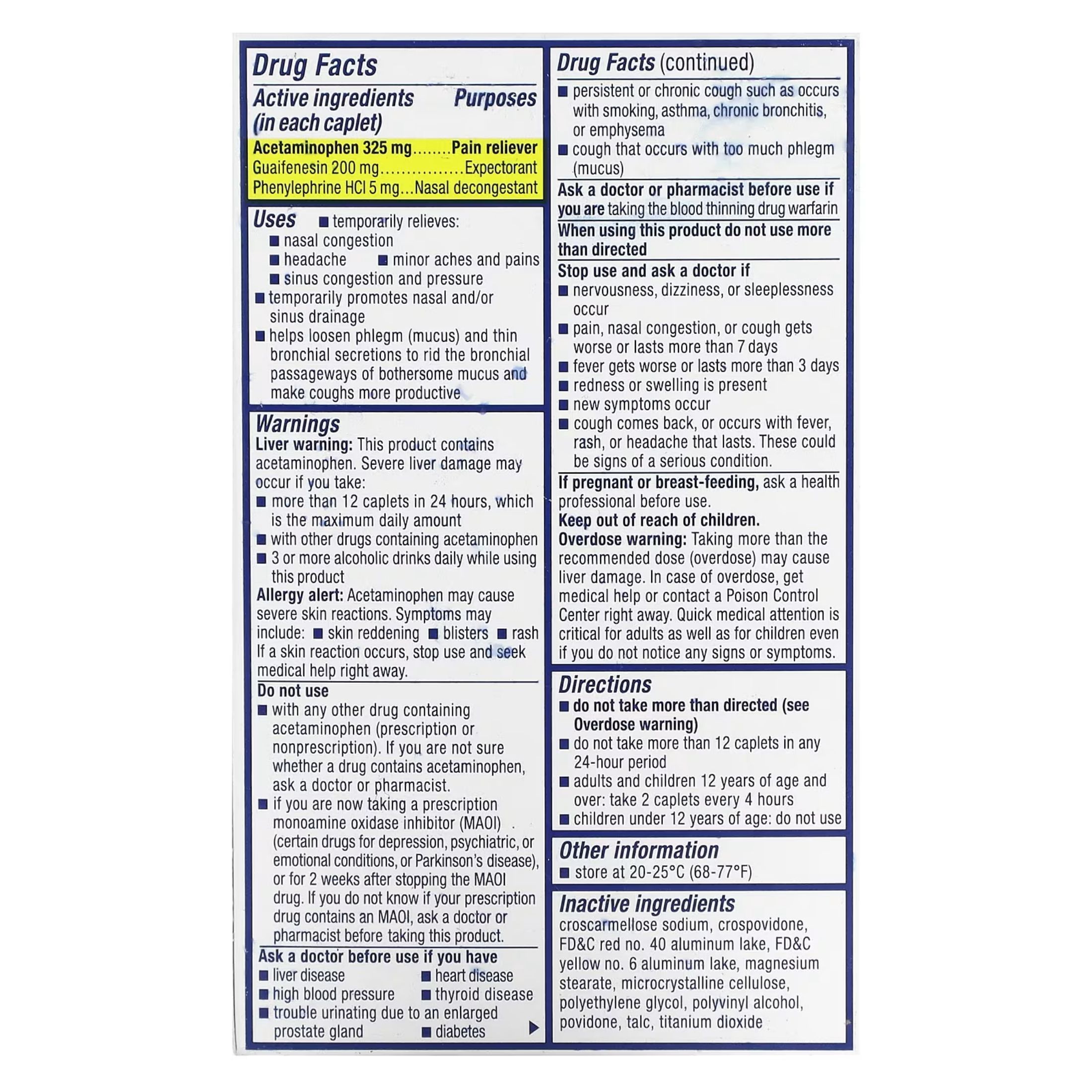 Mucinex Sinus Max Maximum Strength Pressure Pain & Cough Caplets