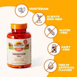 Sundown Naturals Magnesium, 500 Mg, Coated Caplets