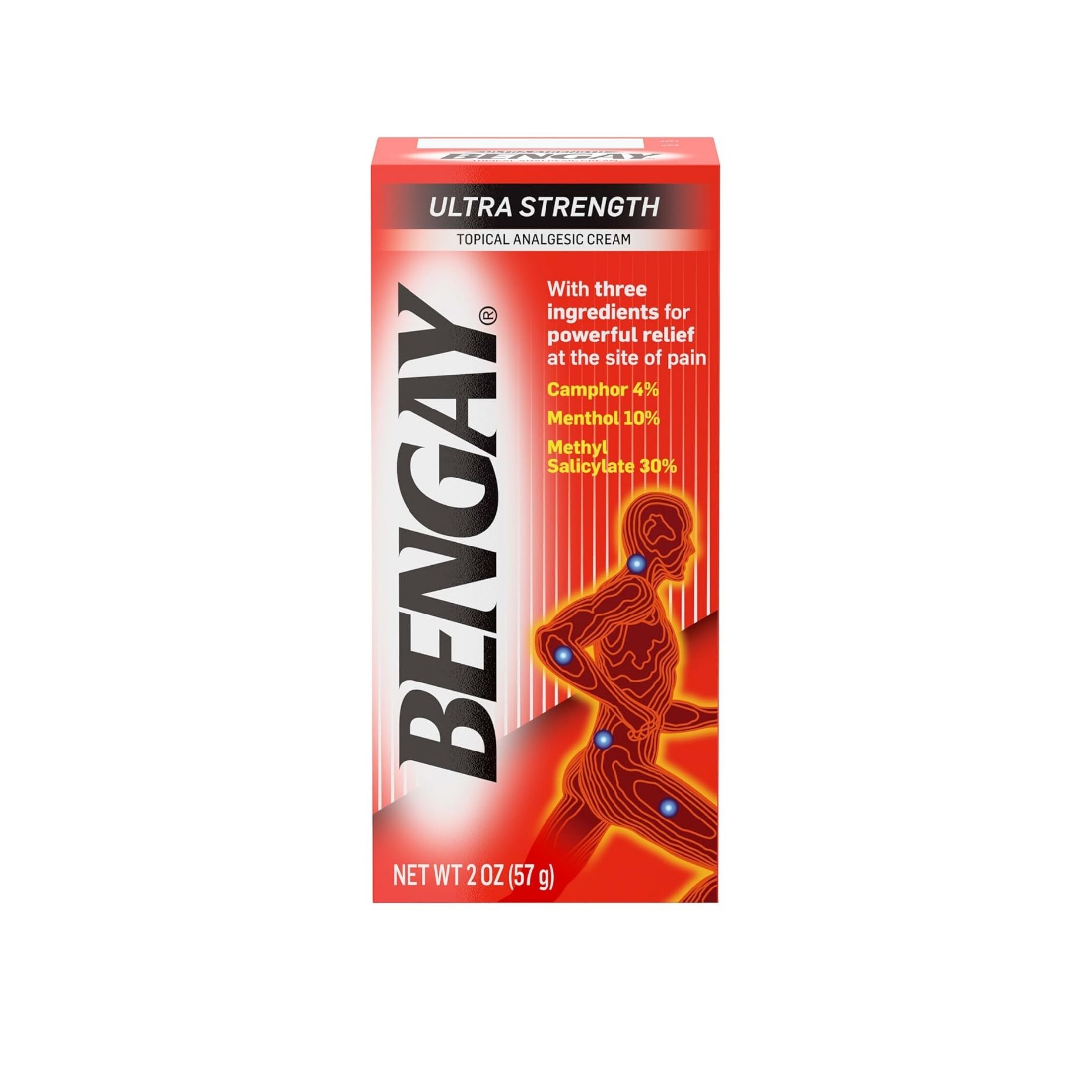 Bengay Ultra Strength Topical Pain Relief Cream, Non-Greasy Analgesic For Minor Arthritis, Muscle, Joint, And Back Pain, Camphor, Menthol & Methyl Salicylate, 2 Oz Packaging May Vary