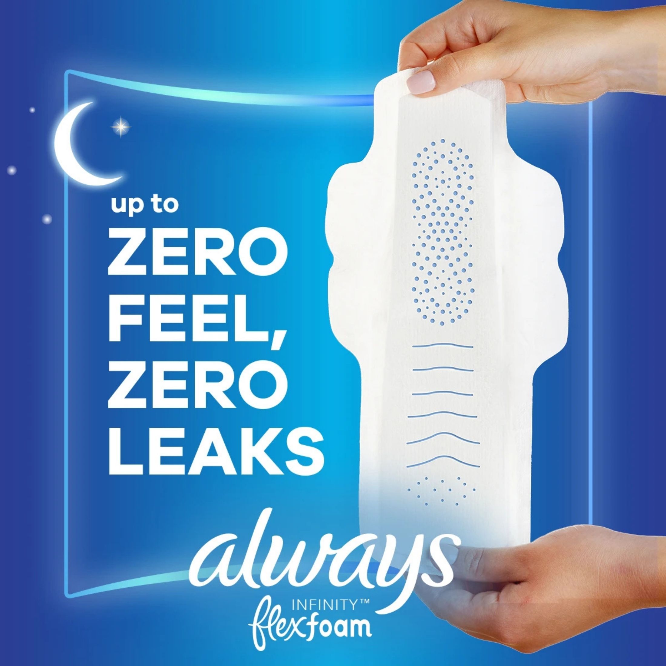 Always InFinity FlexFoam Pads With Wings Overnight Absorbency Size 4 Unscented