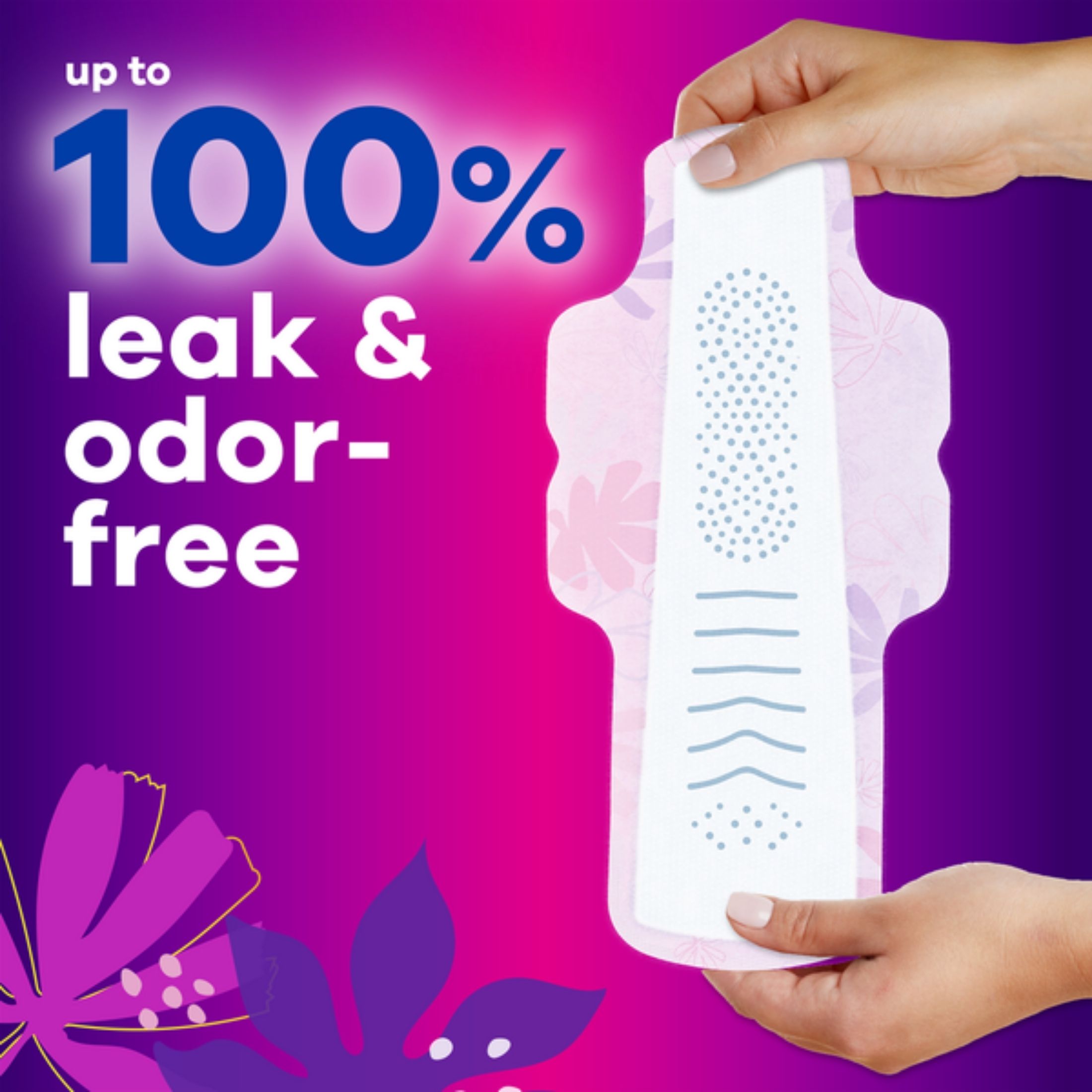 Always Radiant Pads, With Flex Foam, Overnight, Light, Clean Scent, Size 4