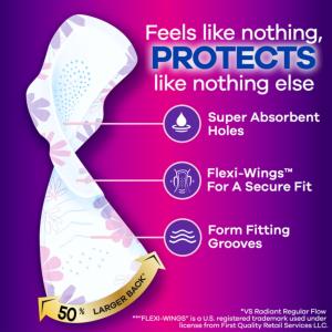 Always Radiant Pads, With Flex Foam, Overnight, Light, Clean Scent, Size 4