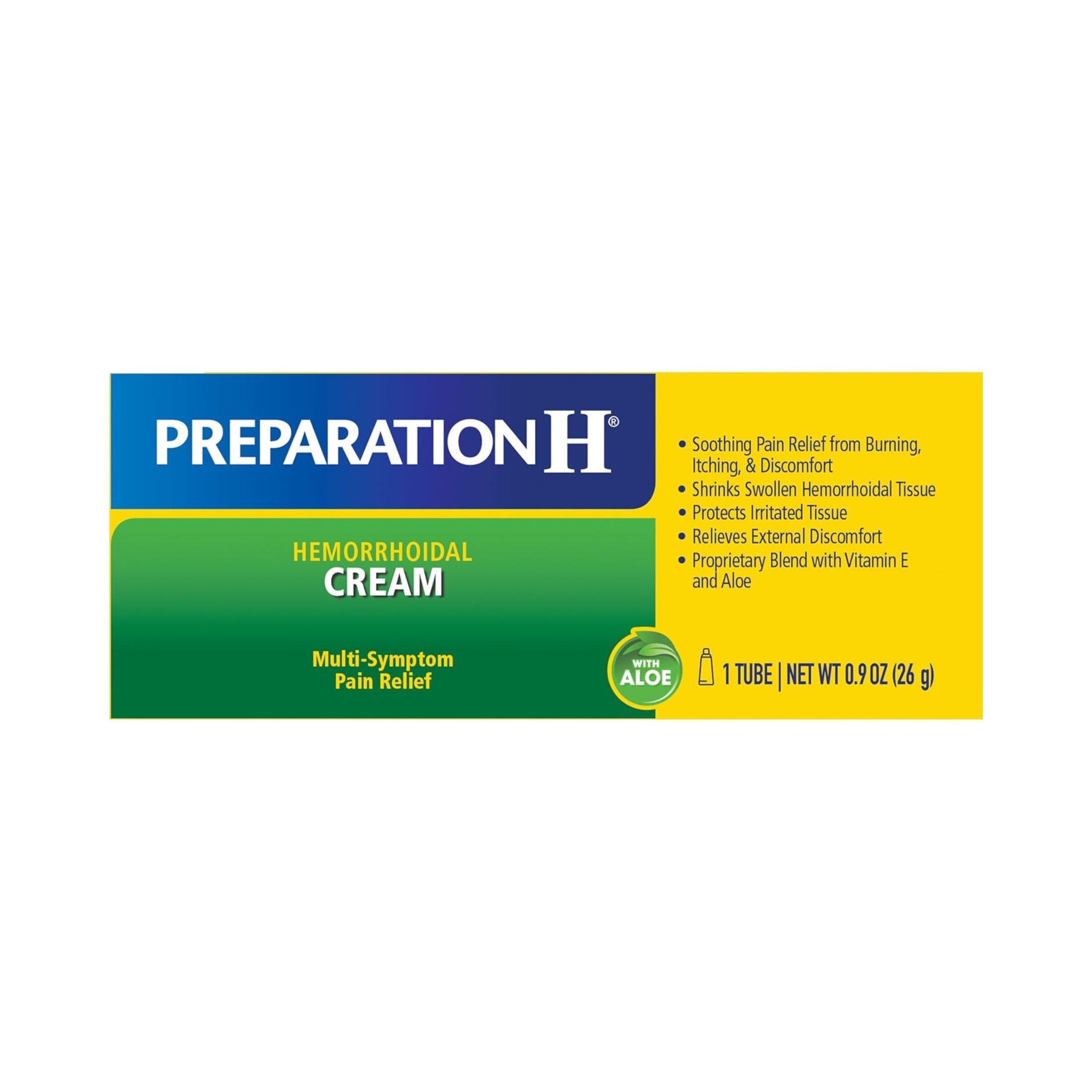 Preparation H Hemorrhoid Symptom Treatment Cream , Maximum Strength Multi-symptom Pain Relief With Aloe