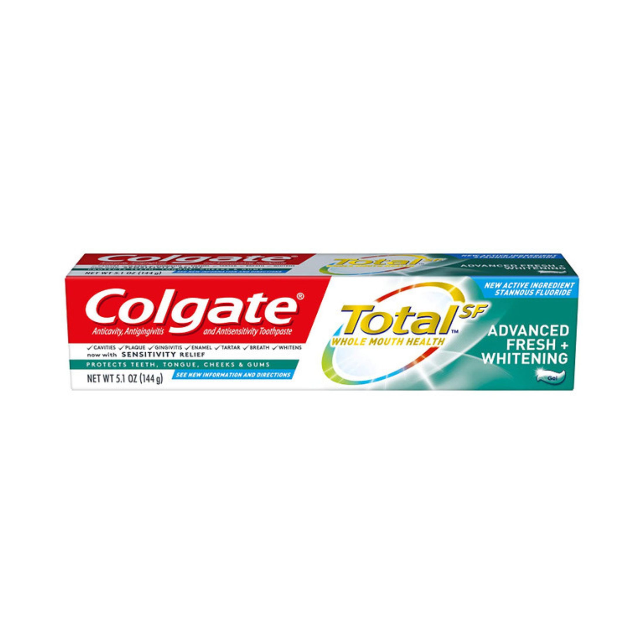 Colgate Total Toothpaste, Anticavity Fluoride And Antigingivitis, Whitening, Gel