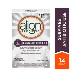 Align Resistance Formula Probiotic Supplement, Survives Antibiotic Use, 14 Capsules, Saccharomyces Boulardi CNCM1-1079, #1 Doctor Recommended Brand