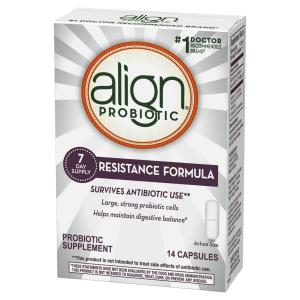 Align Resistance Formula Probiotic Supplement, Survives Antibiotic Use, 14 Capsules, Saccharomyces Boulardi CNCM1-1079, #1 Doctor Recommended Brand