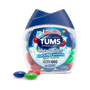 Tums Chewy Bites Fast Cooling Sensation Antacid, Fruit Fusion - 28 Tablets
