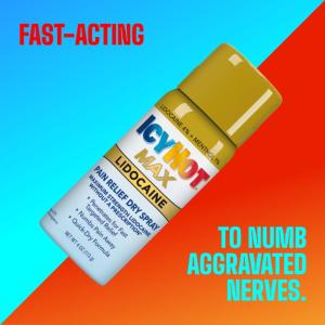 Icy Hot Pain Relief Spray, Dry, Max Strength, Lidocaine, Plus Menthol