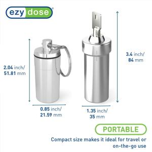 Ezy Dose | Pill Box And Medicine, Vitamin Container, Safe For Money Travel Items, Stainless Steel, 2 Keys With Lock Silver Large