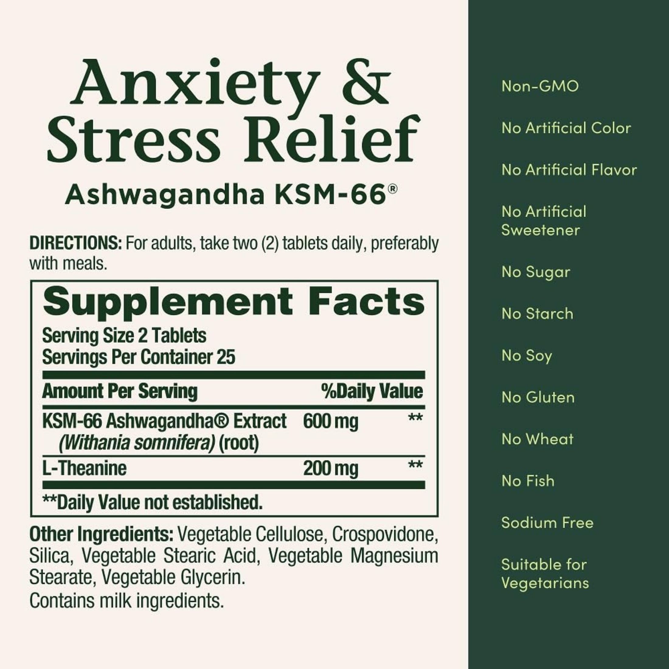 Nature's Bounty Anxiety & Stress Relief, Herbal Health, Tablets