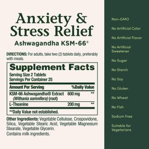 Nature's Bounty Anxiety & Stress Relief, Herbal Health, Tablets
