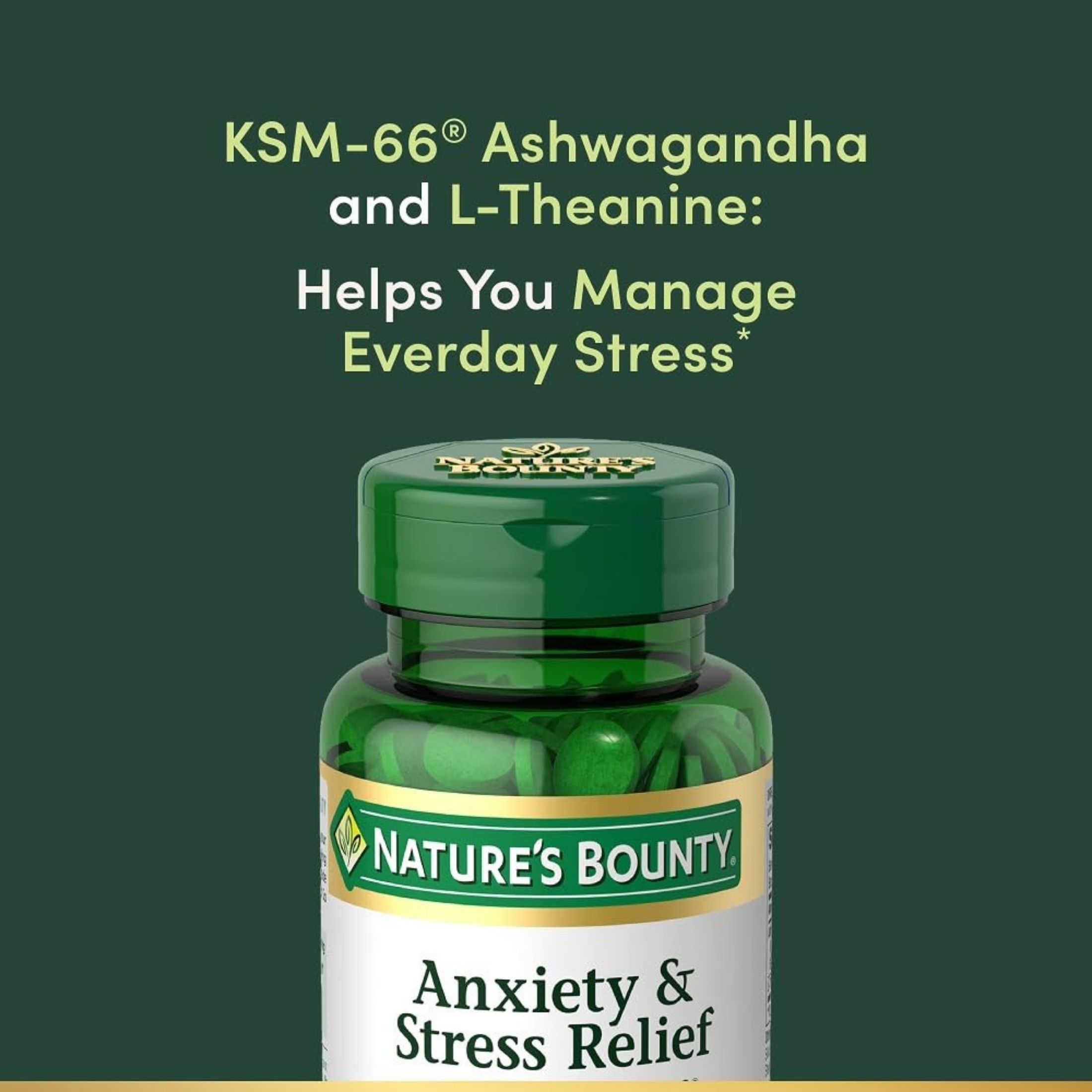 Nature's Bounty Anxiety & Stress Relief, Herbal Health, Tablets