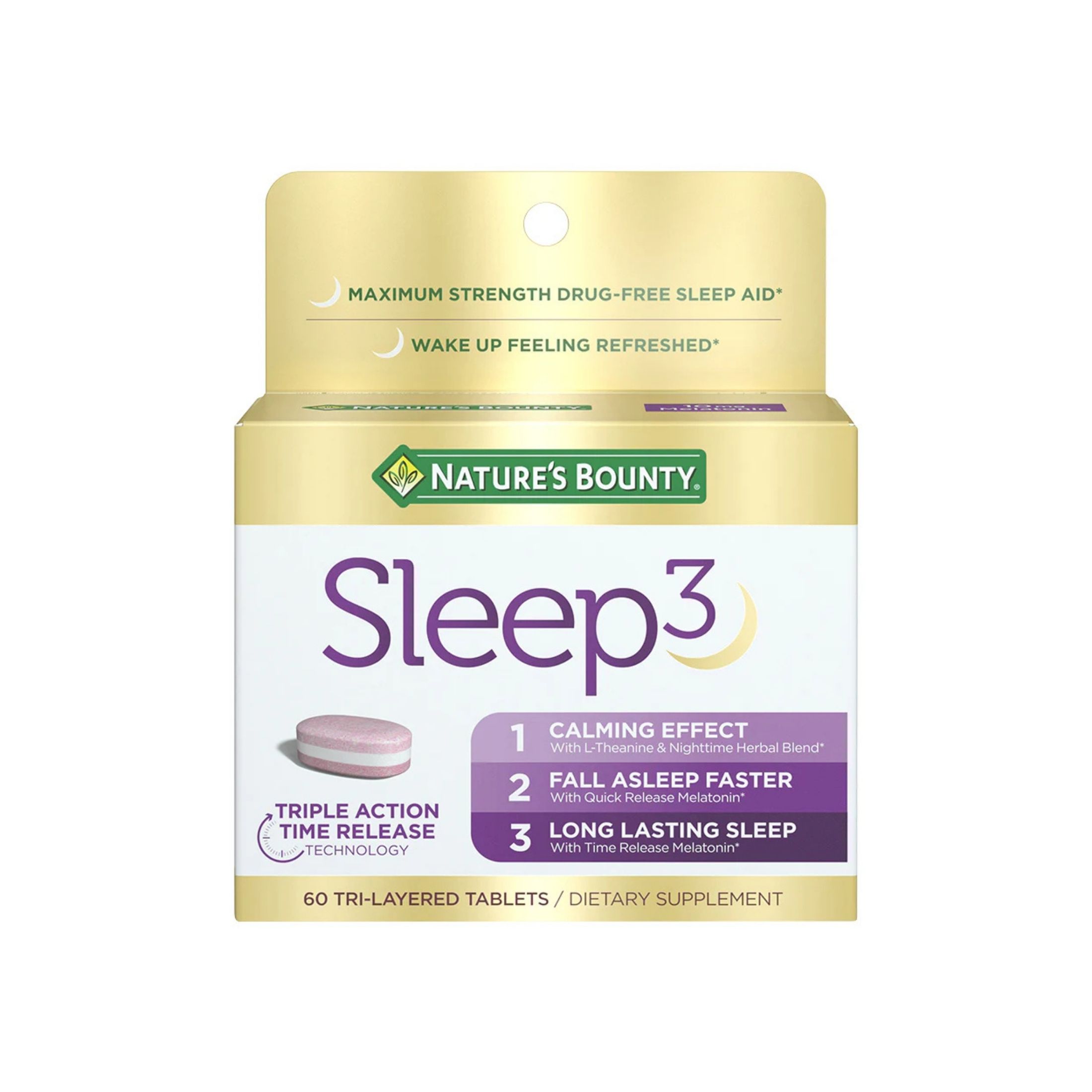 Nature's Bounty Sleep3 Melatonin Tablets - Tri-Layered, 10mg