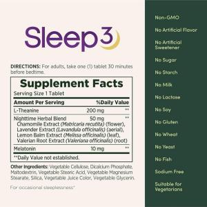 Nature's Bounty Sleep3 Melatonin Tablets - Tri-Layered, 10mg