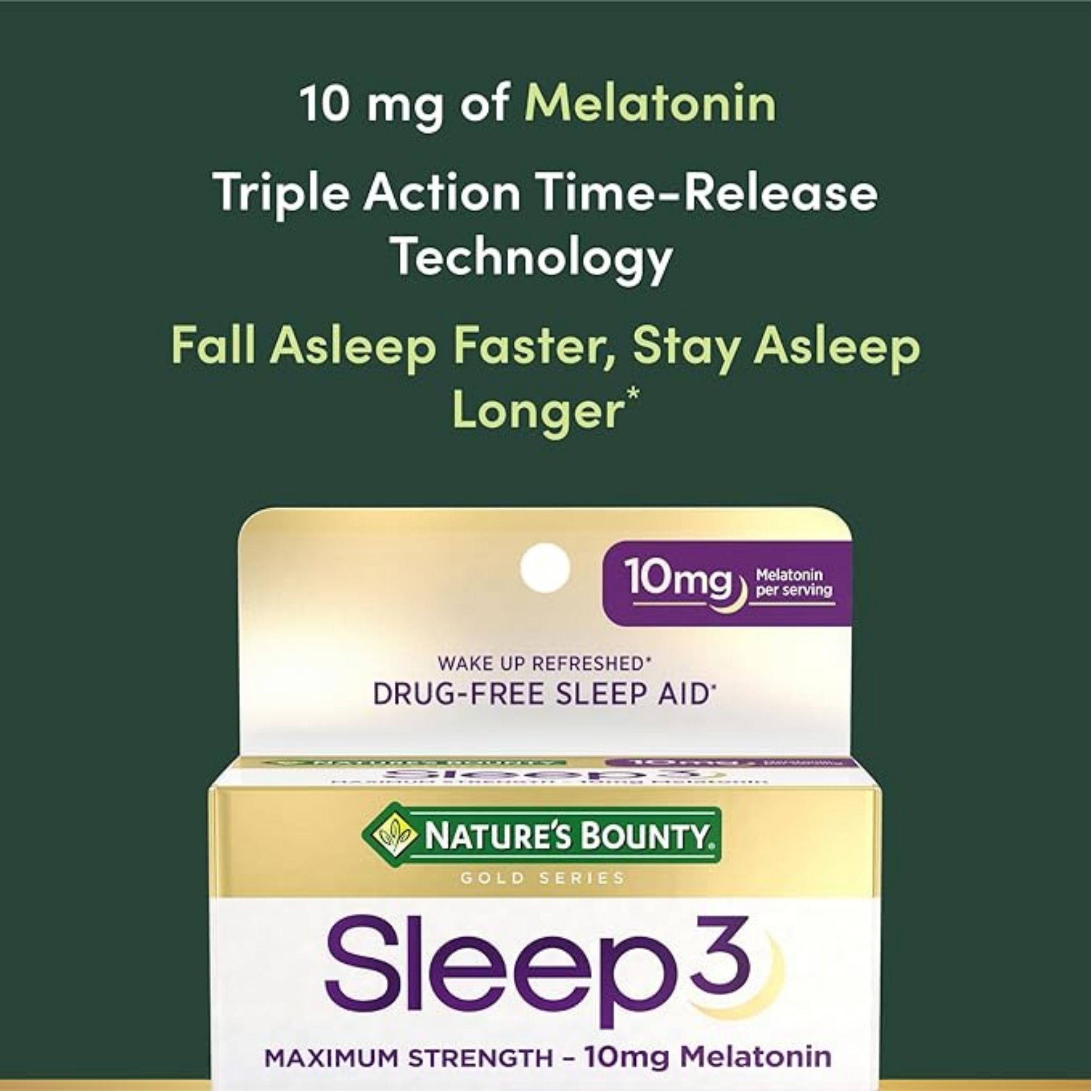 Nature's Bounty Sleep3 Melatonin Tablets - Tri-Layered, 10mg