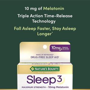 Nature's Bounty Sleep3 Melatonin Tablets - Tri-Layered, 10mg
