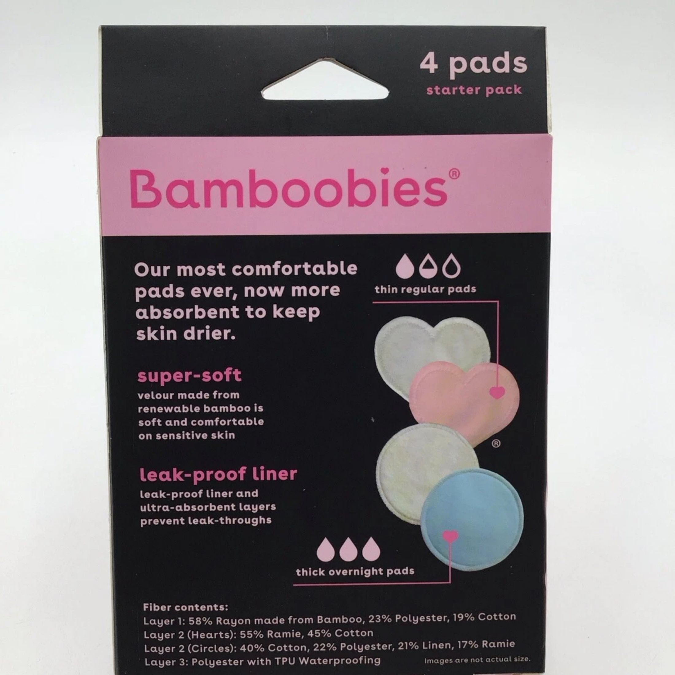 Bamboobies Washable Nursing Pads Combo Pack - 2 Pairs