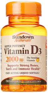 Sundown Naturals Vitamin D3 Softgels, 2000 IU 50 Mcg