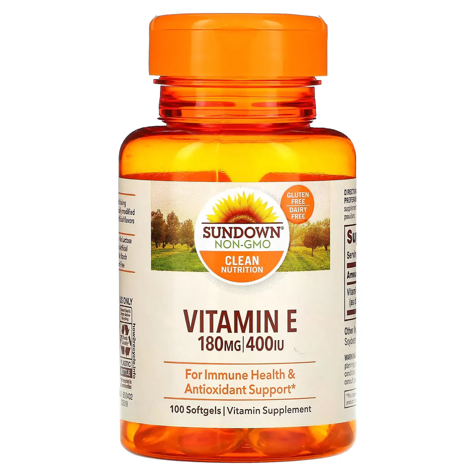 Sundown Naturals, Vitamin E, 180 Mg (400 IU), 100 Softgels