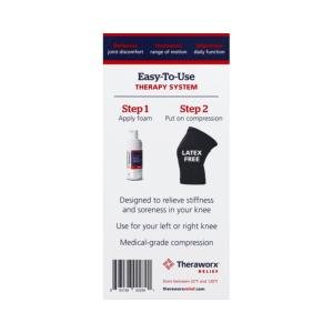 Theraworx Compression Knee Sleeve + Topical Foam, Small/Medium