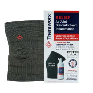 Theraworx Compression Knee Sleeve + Topical Foam, LG/XL