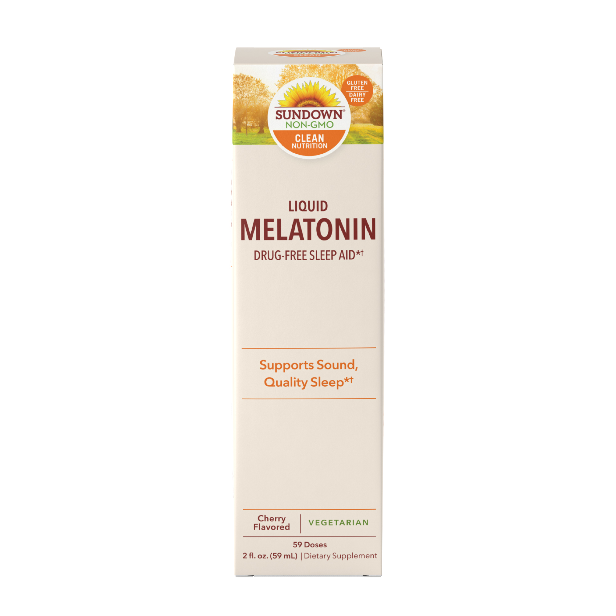Sundown Naturals Melatonin Liquid Nighttime Sleep Aid Cherry