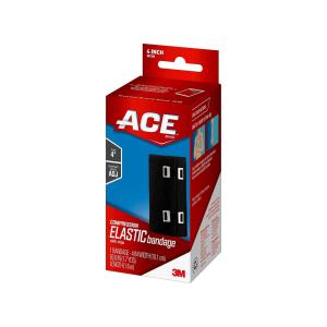 ACE Compression Elastic Bandage Wrap With Clips, Black