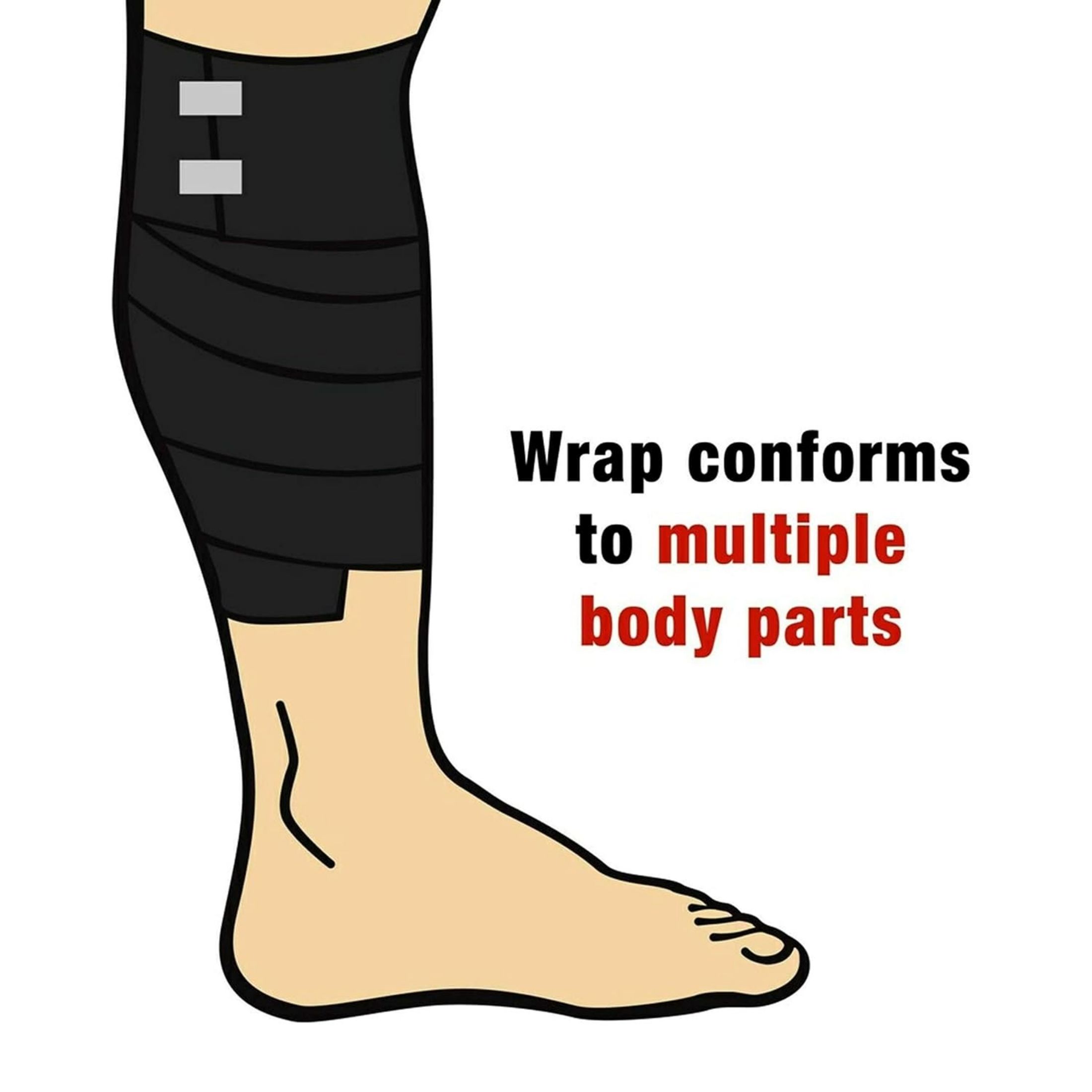 ACE Compression Elastic Bandage Wrap With Clips, Black