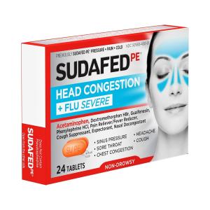 Sudafed PE Head Congestion + Flu Severe Tablets For Adults - 24ct