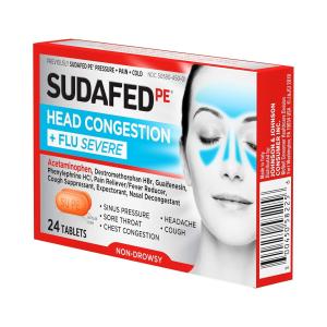 Sudafed PE Head Congestion + Flu Severe Tablets For Adults - 24ct