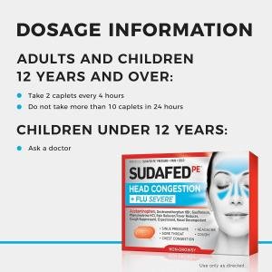 Sudafed PE Head Congestion + Flu Severe Tablets For Adults - 24ct