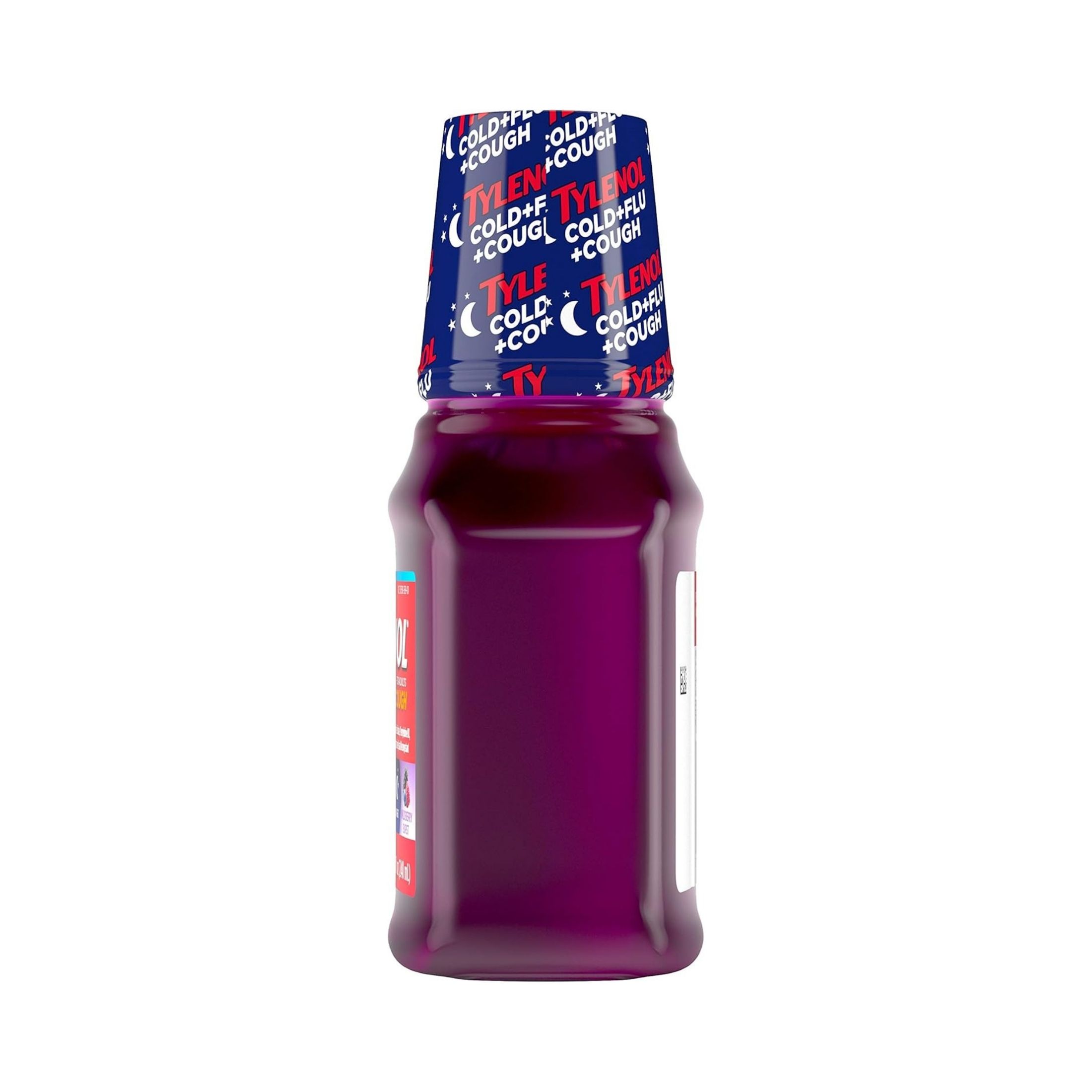 Tylenol Cold + Flu + Cough Night Wild Berry Burst Liquid For Adults, 8 Fl Oz