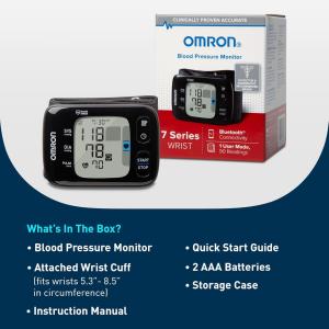 Omron 7 Series Wireless Wrist Blood Pressure Monitor Black BP6350