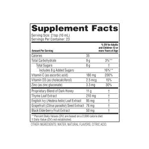 Zarbee's Naturals Complete Daytime Cough Syrup Immune, Honey, Elderberry, Vitamin C, D Zinc, 8 Fl Oz