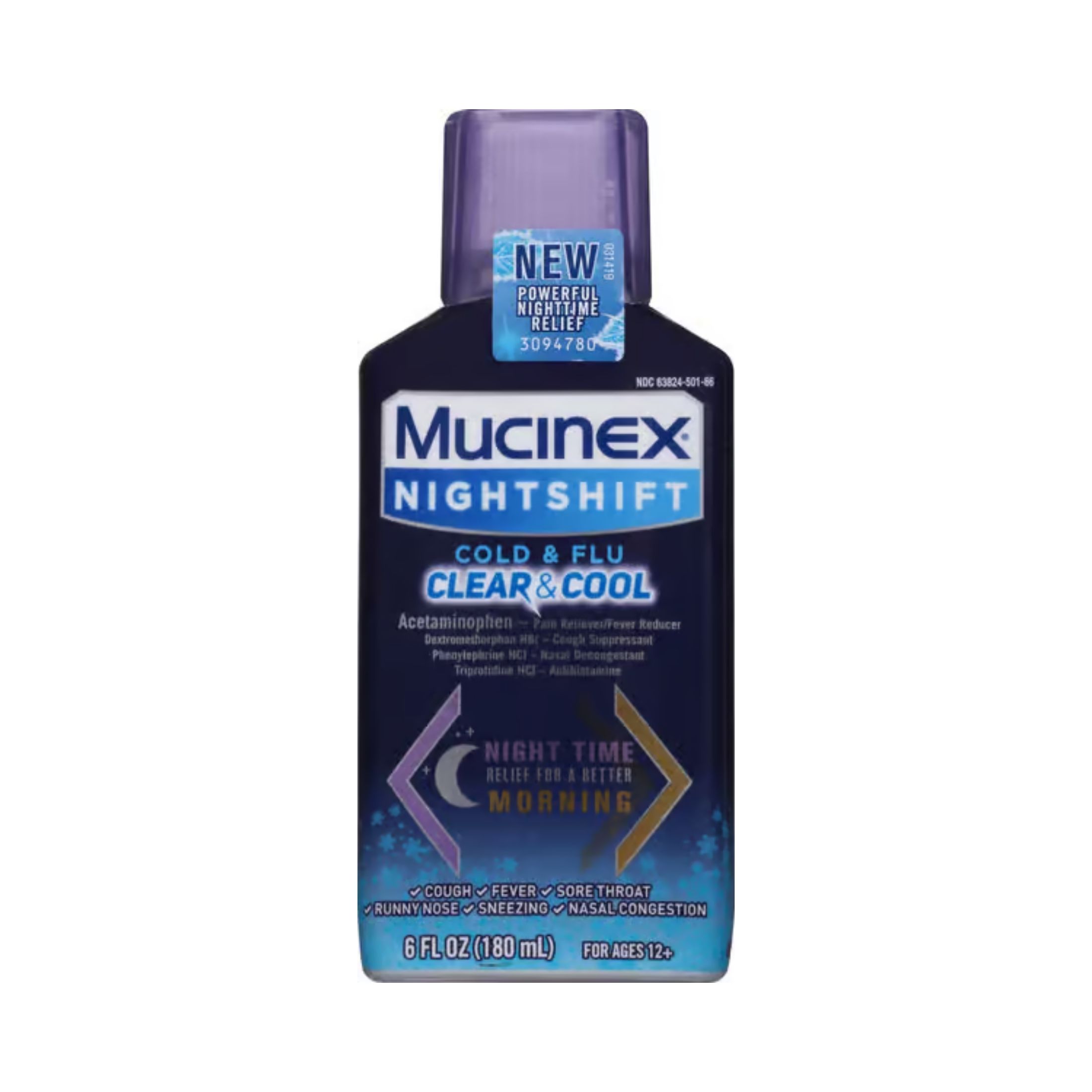 Mucinex Sinus -Max Night Shift Congestion & Cough 6 Oz