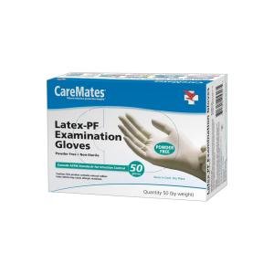 CareMates Latex Powder Free Examination Gloves, Medium