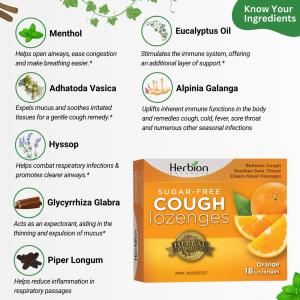 Herbion NATURALS: Cough Drops Orange No Sugar, 18 Tb