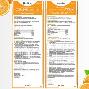 Herbion NATURALS: Cough Drops Orange No Sugar, 18 Tb