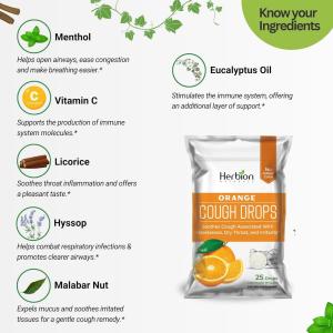 Herbion Naturals Cough Drops, Orange
