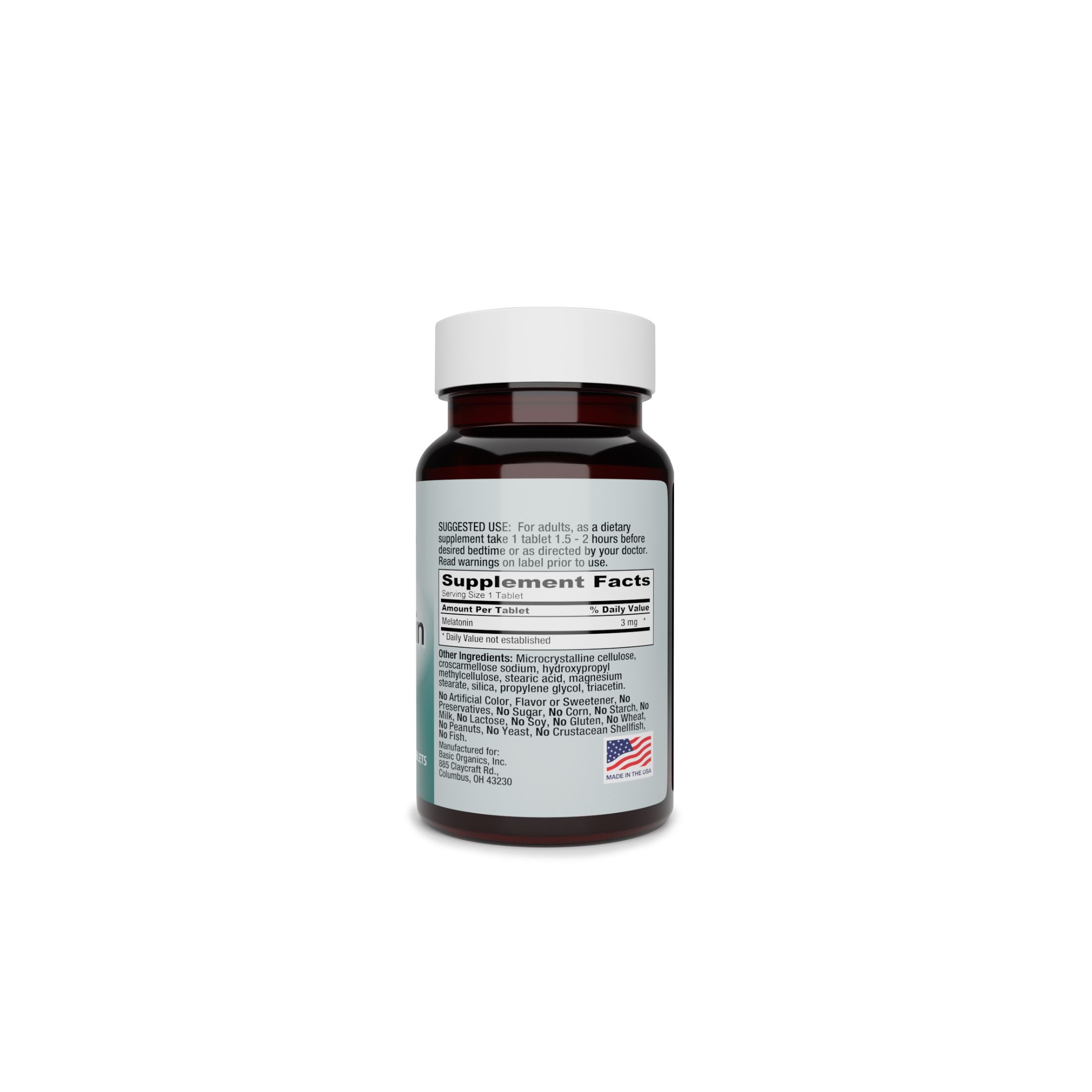 Basic Organics Melatonin 3 Mg Tablets