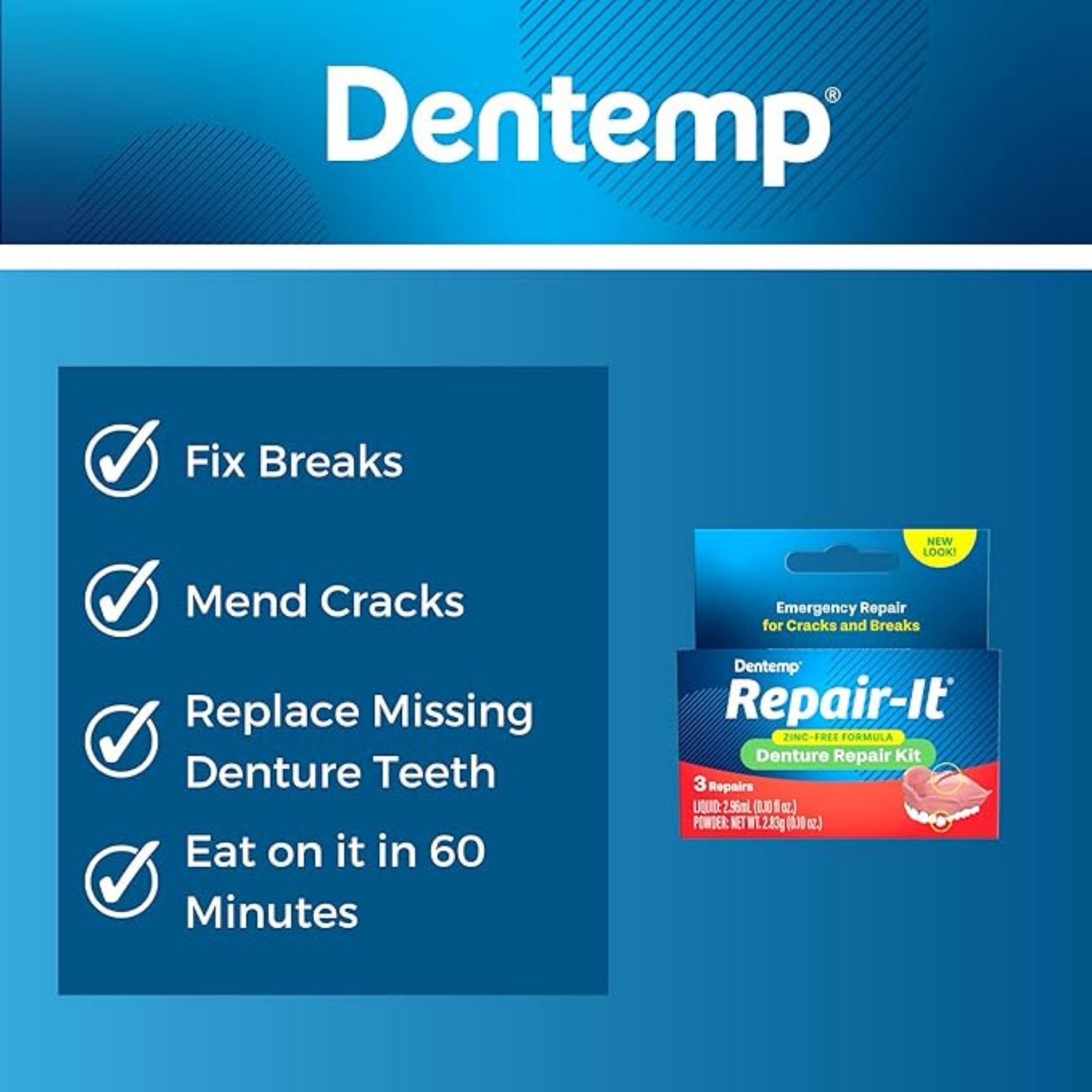 Dentemp Repair-It Advanced Formula Denture Repair Kit
