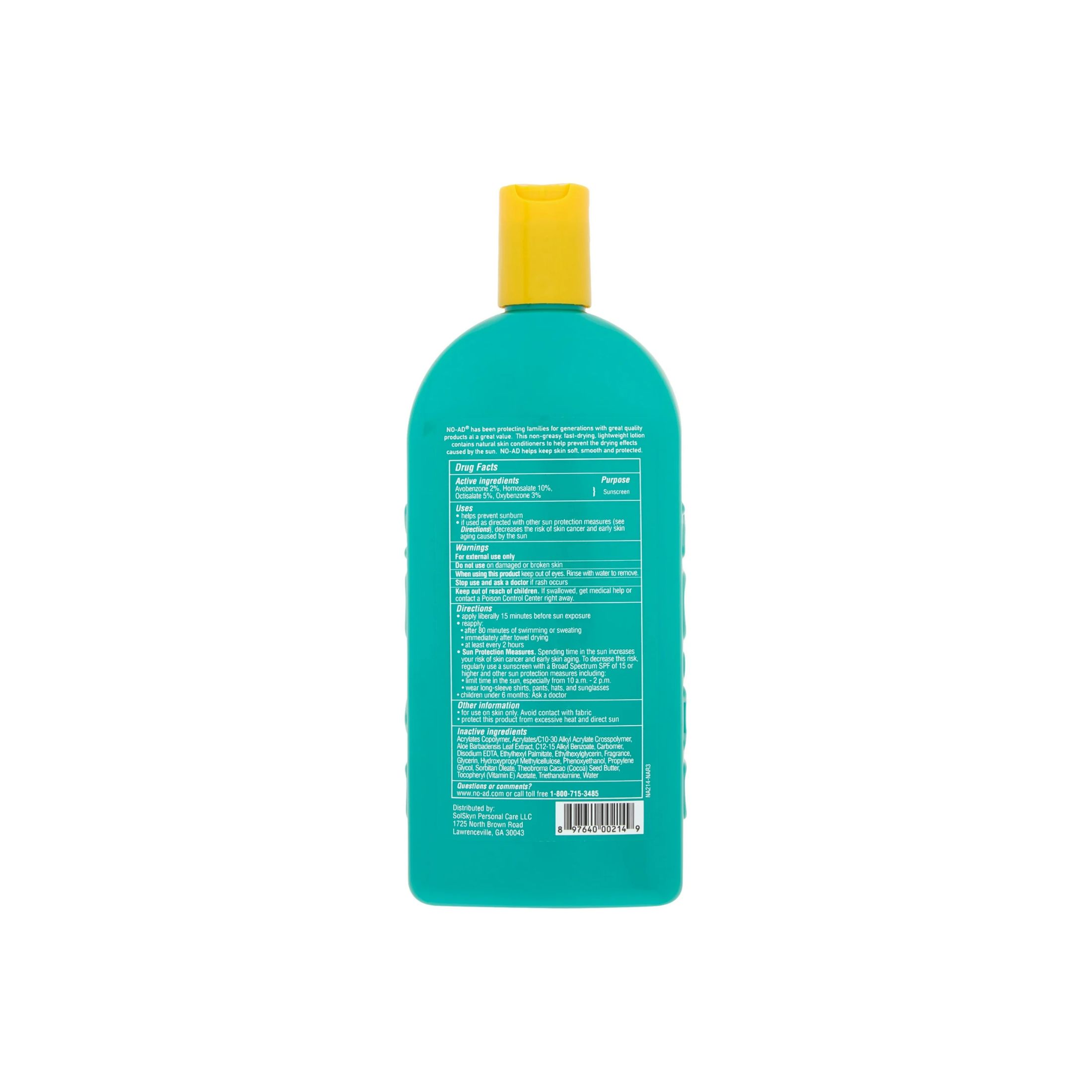 No-Ad Sun Care Sunscreen Lotion SPF 30, 16 Oz
