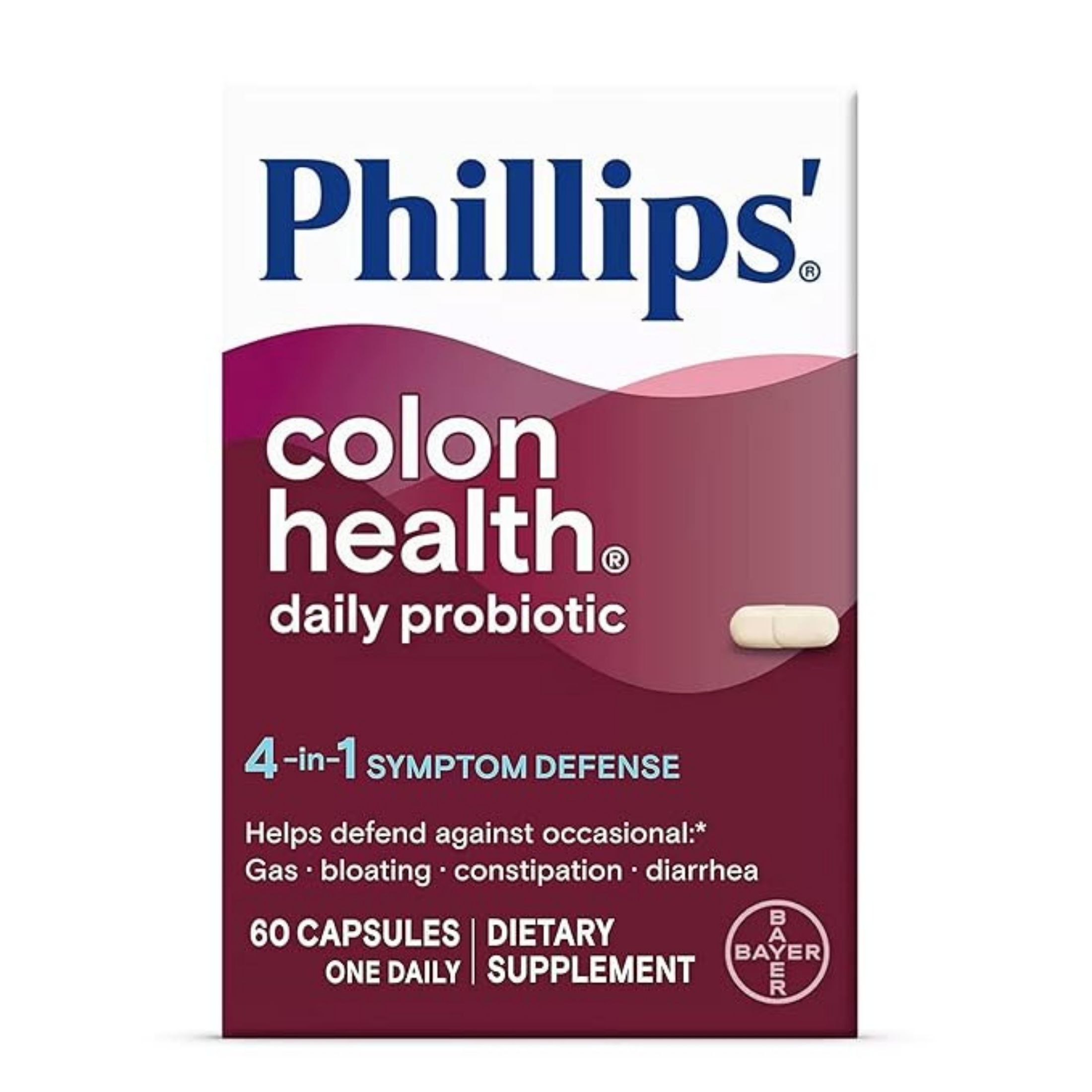 Phillips' Colon Health Capsules 4-in-1 Symptom Defense Daily Probiotic