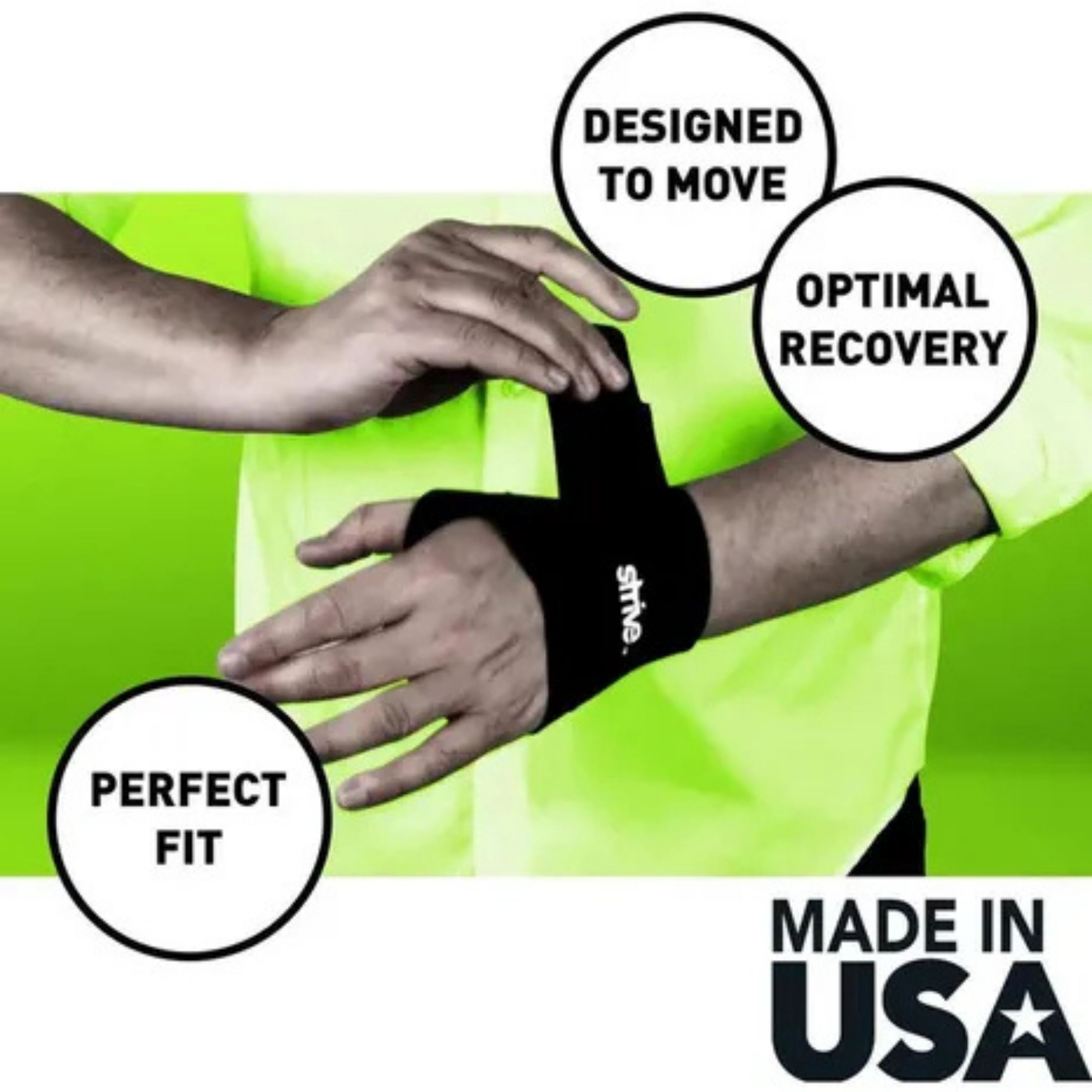 Strive Elastic Compression Therapy Wrap, Muscle Recovery And Joint Pain Relief For Left Wrist